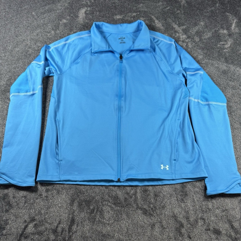 Under Armour Womens Light Blue Full Zip Running Gym Jacket Size Small 1373968